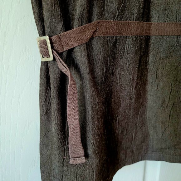 Abase Women's Tunic Shirt Lace Up * Khaki * 59% Cotton 3/4 * Bell Sleeve * Small - Picture 4 of 10